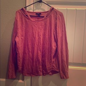 Cool neckline long sleeve shirt